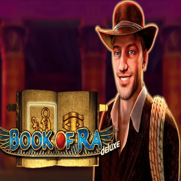 Book of Ra Deluxe logo – Slots by Novomatic at Bonuskong Casino
