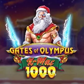 Gates of Olympus Xmas 1000 slot logo by Pragmatic Play at Bonuskong Casino